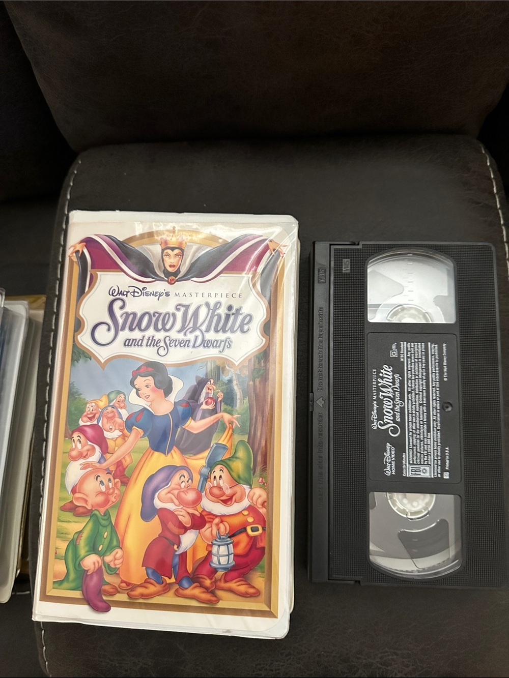 Disney Snow White VHS with Colorful Storybook Artwork - Black